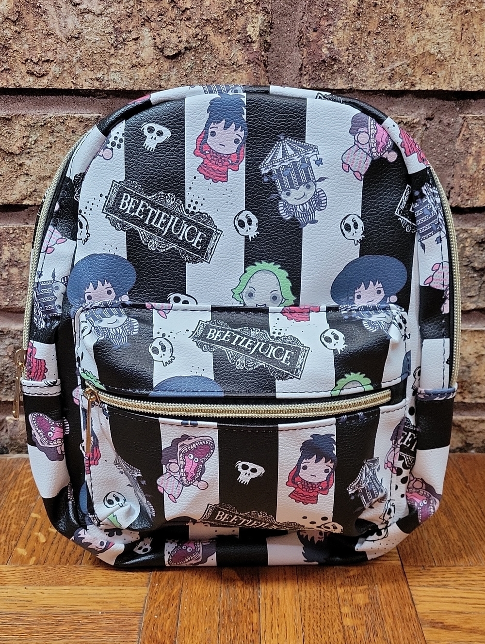 BeetleJuice Mini Backpack 11"H x 10"W Adjustable Straps New with Tags Grunge